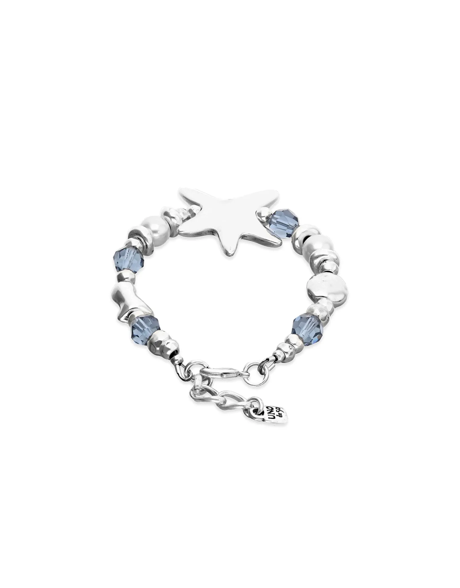 Elastic bracelet with blue crystals and starfish