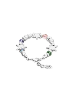 Elastic bracelet with multicolored crystals and starfish