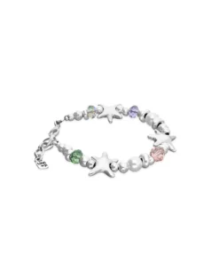 Elastic bracelet with multicolored crystals and starfish
