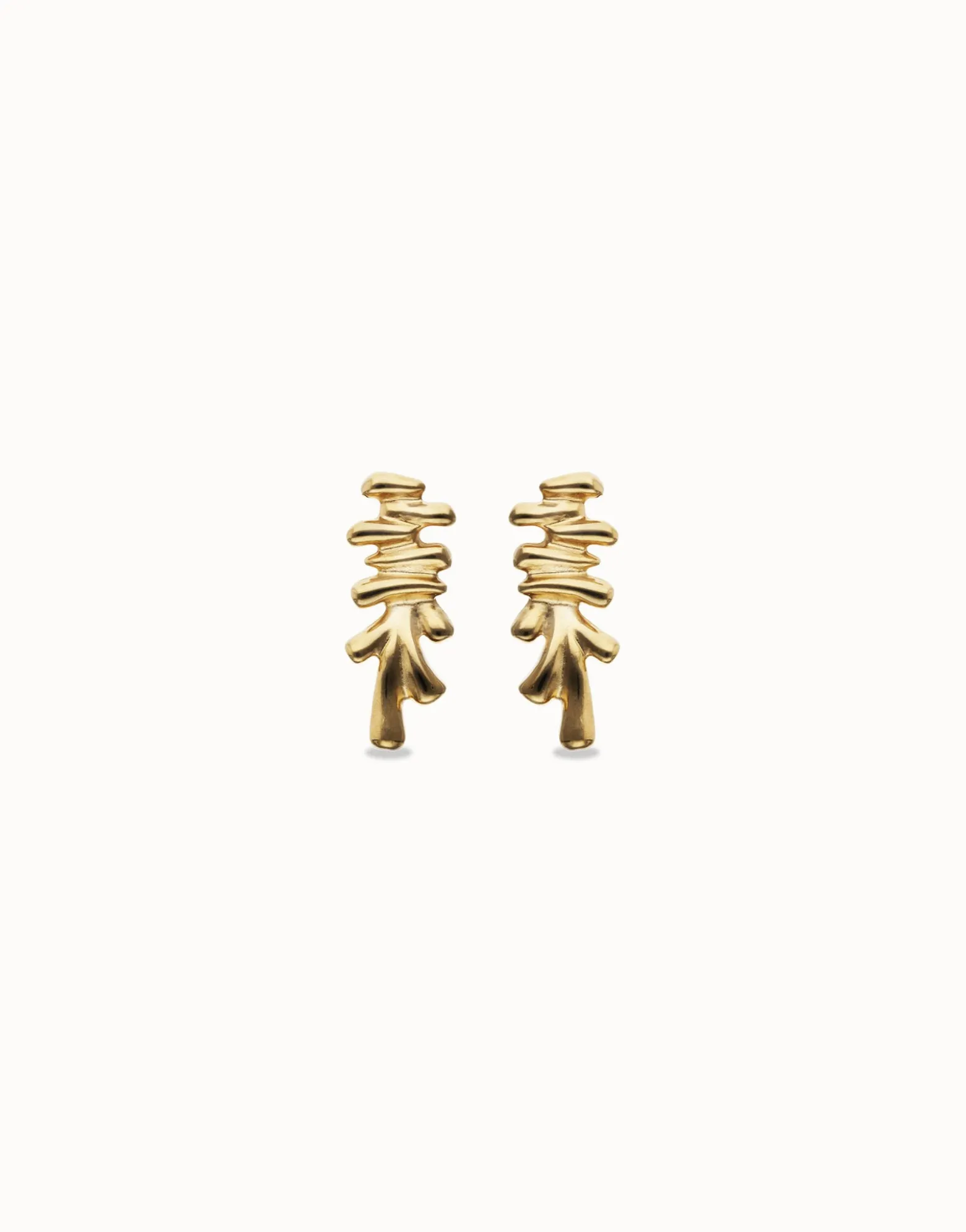 Elongated earrings with an irregular shape