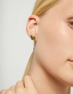 Heart piercing stud earrings