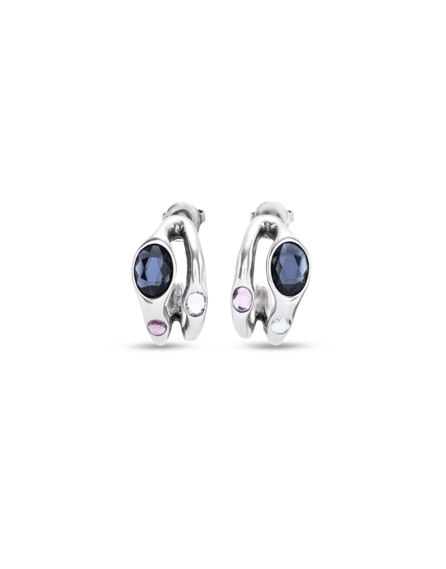 Hoop earrings with multicolor crystal