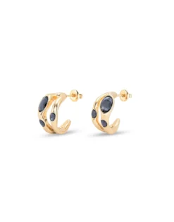 Hoop earrings with multicolor crystal