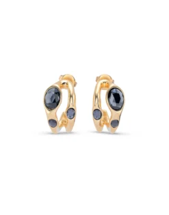 Hoop earrings with multicolor crystal