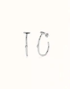 Hoop earrings with white topaz