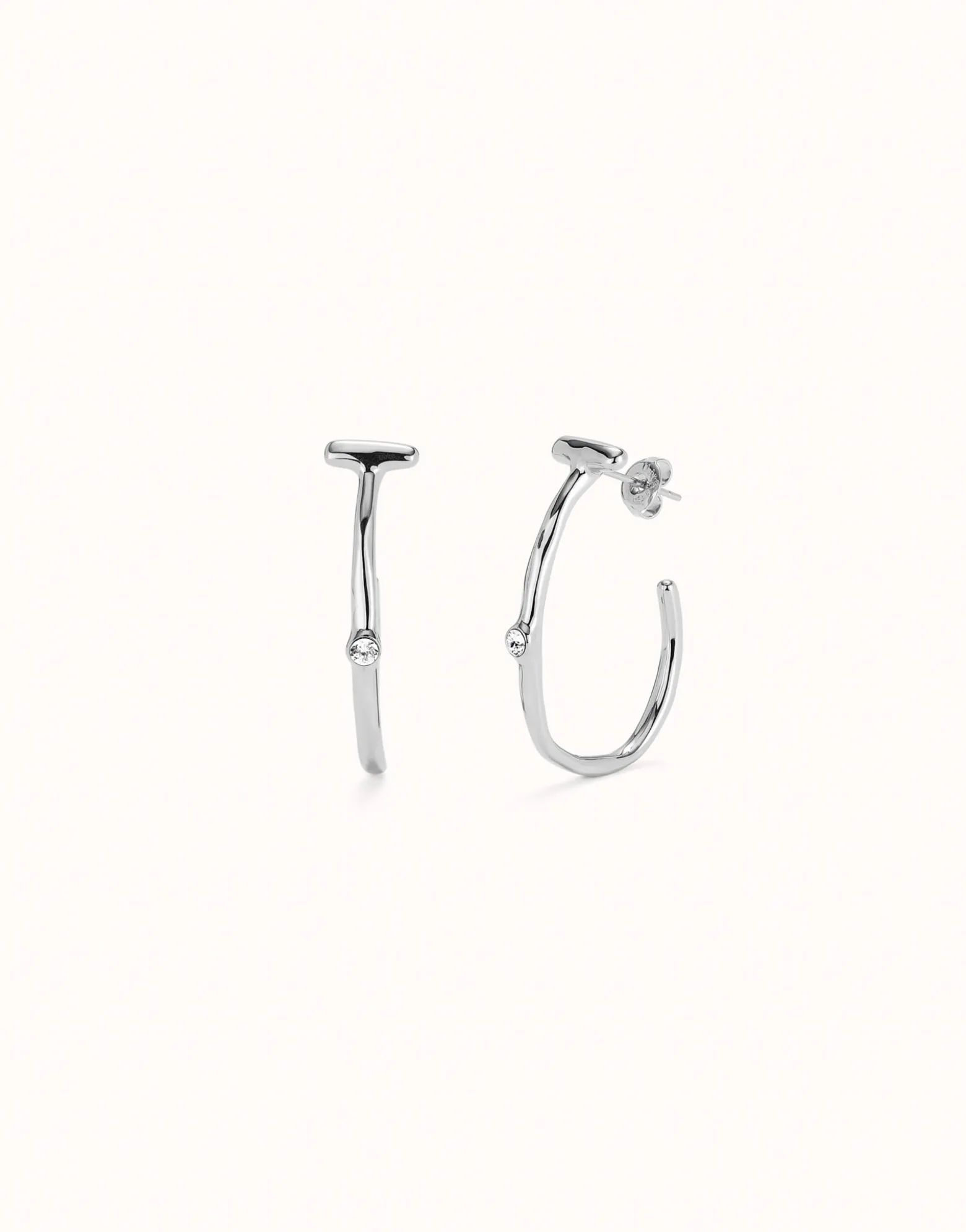 Hoop earrings with white topaz