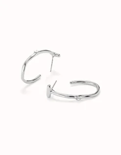 Hoop earrings with white topaz