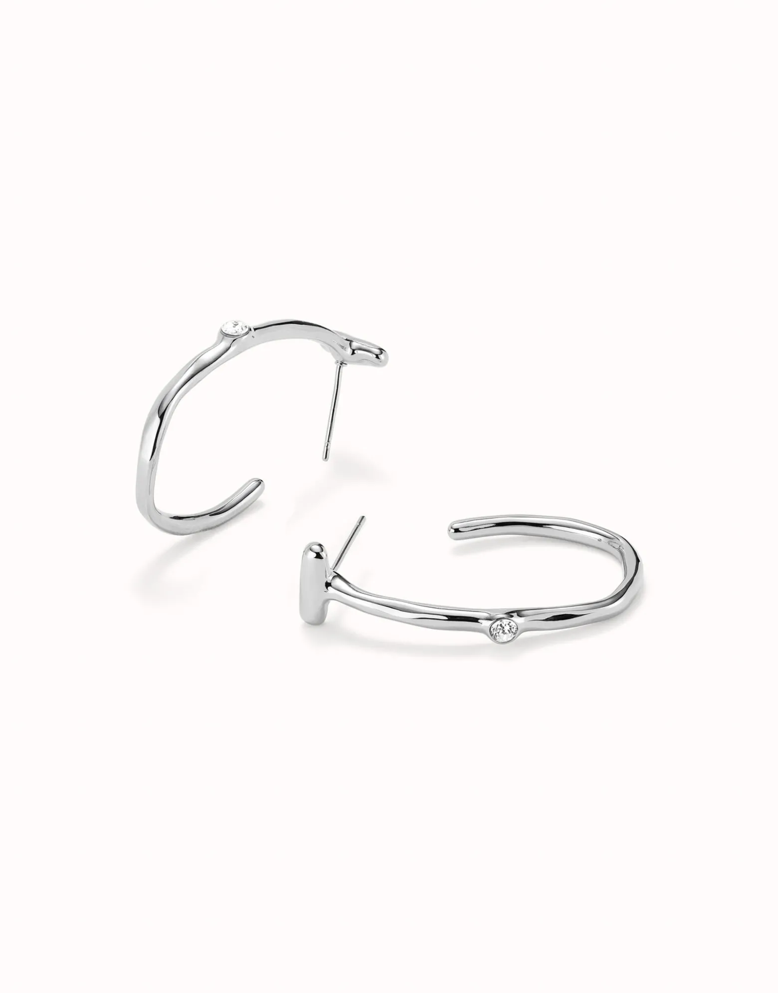 Hoop earrings with white topaz