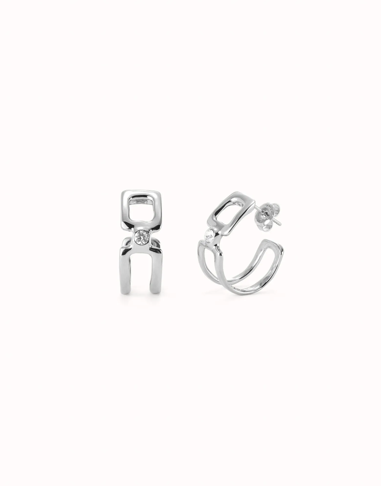 Hoop earrings with white topaz