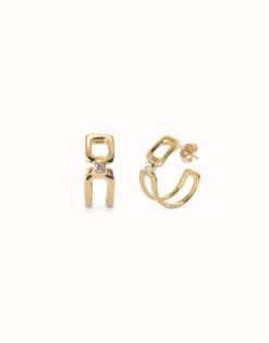 Hoop earrings with white topaz