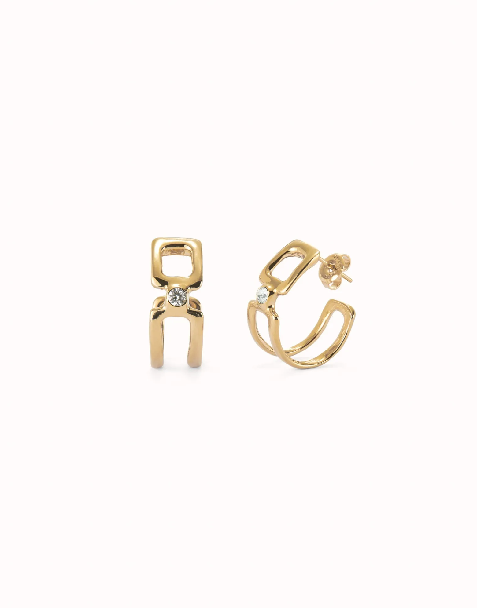 Hoop earrings with white topaz