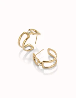 Hoop earrings with white topaz
