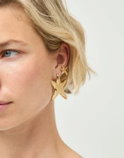 Large starfish-shaped earrings