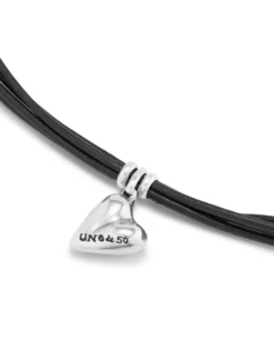 Leather bracelet with a heart charm