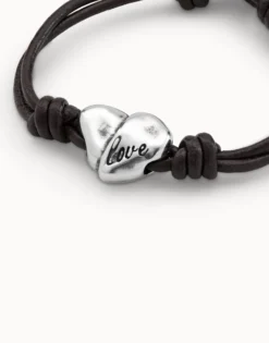 Leather bracelet with a heart