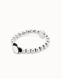 Leather bracelet with a large bead