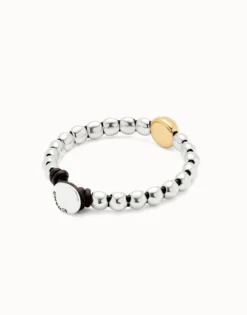 Leather bracelet with a large bead