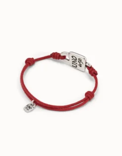 Leather bracelet with links and topaz