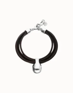 Leather bracelet with sphere