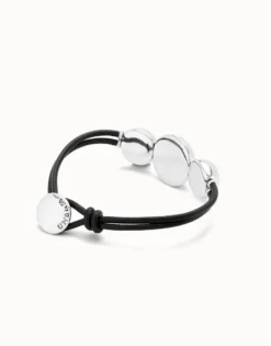 Leather bracelet with three large beads