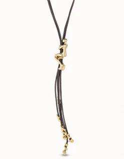 leather cord long necklace