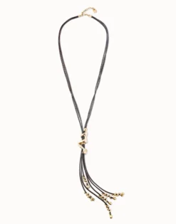 leather cord long necklace
