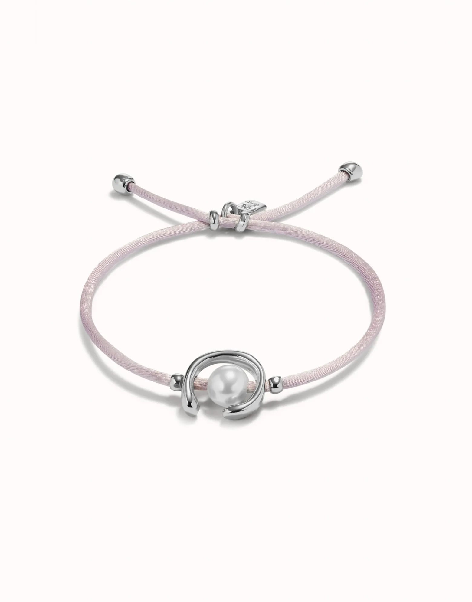 Lilac cord bracelet with a pearl