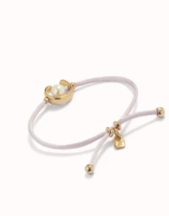 Lilac cord bracelet with a pearl