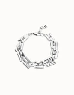 Link bracelet with cylindrical pieces