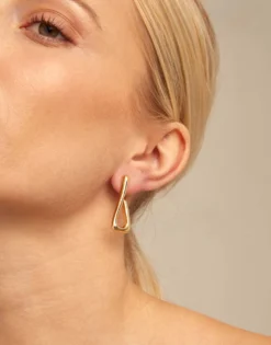 Link shaped hoop earrings