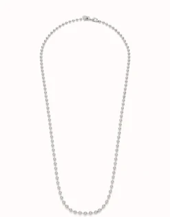 Long beaded chain charm necklace