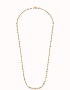 Long beaded chain charm necklace