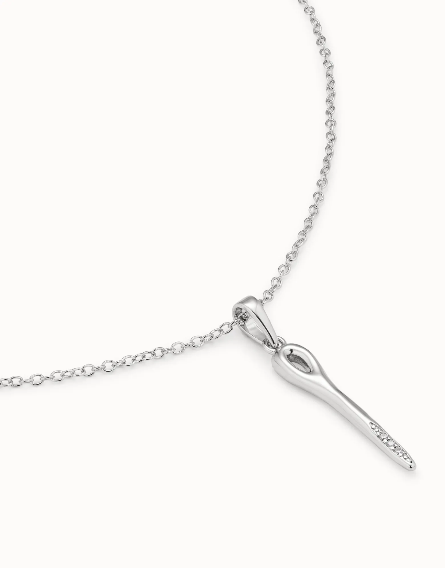 Long chain pendant necklace with needle