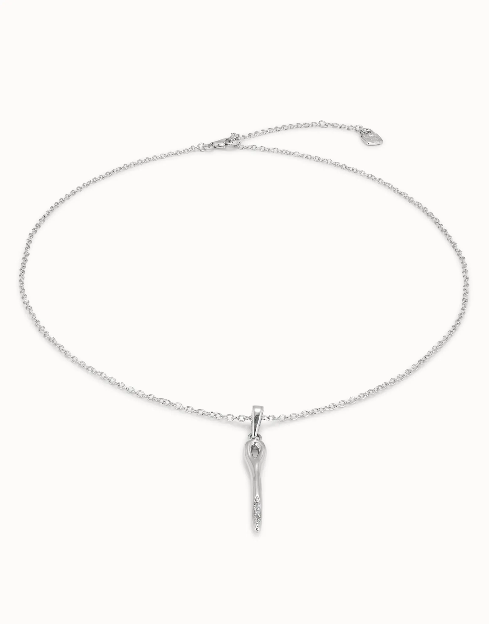 Long chain pendant necklace with needle