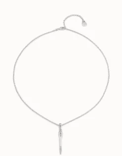 Long chain pendant necklace with needle