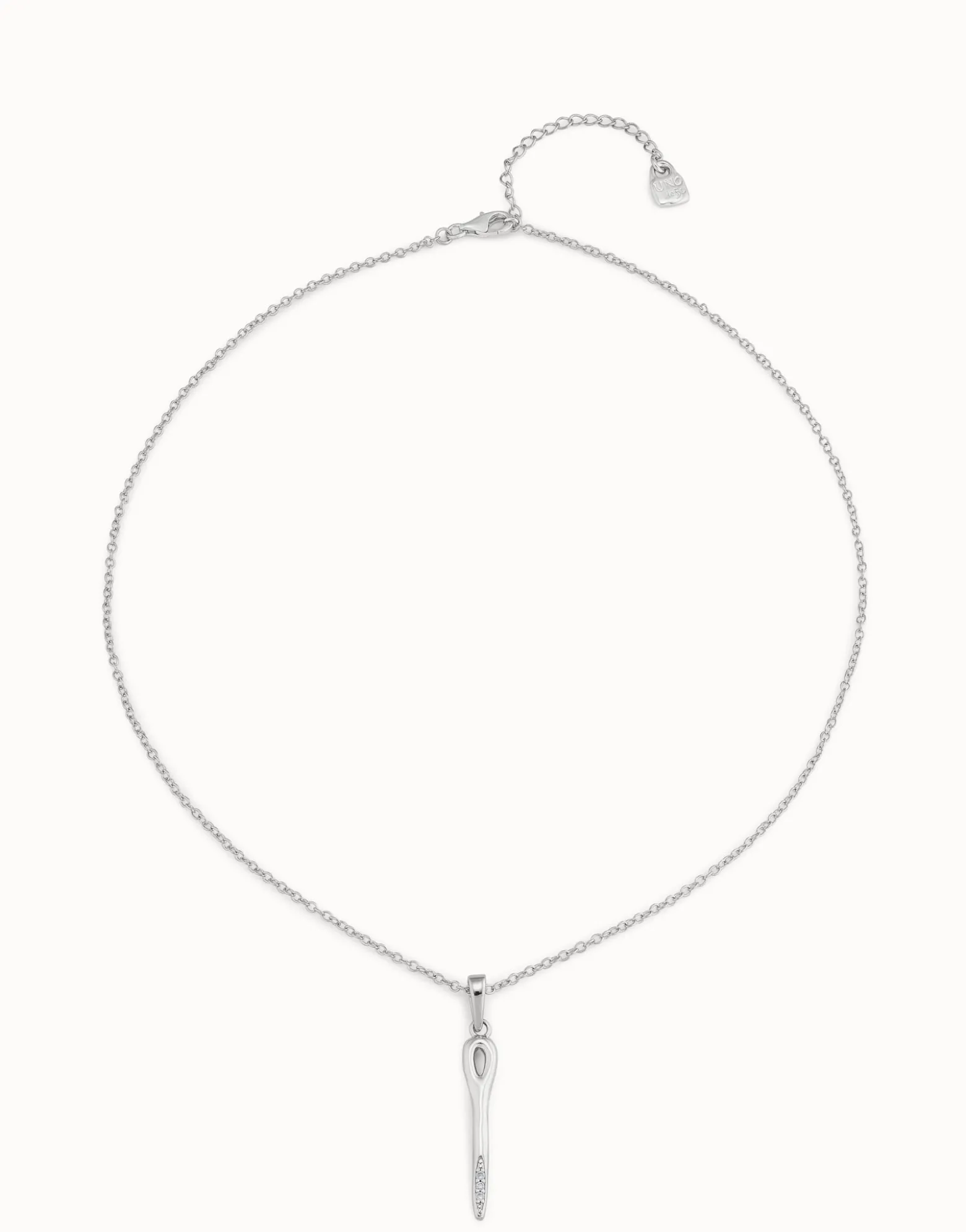 Long chain pendant necklace with needle