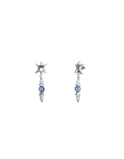 Long earrings with starfish and crystals