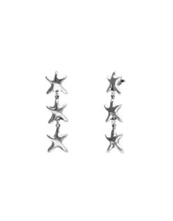 Long earrings with 3 starfishes