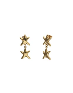 Long earrings with 2 starfishes