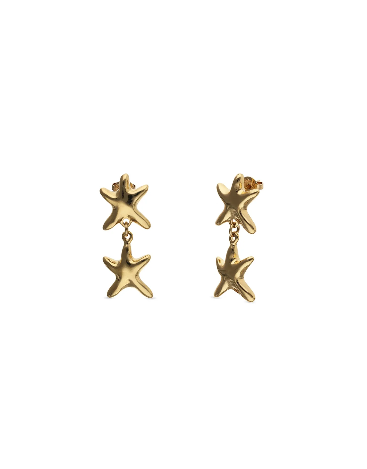 Long earrings with 2 starfishes