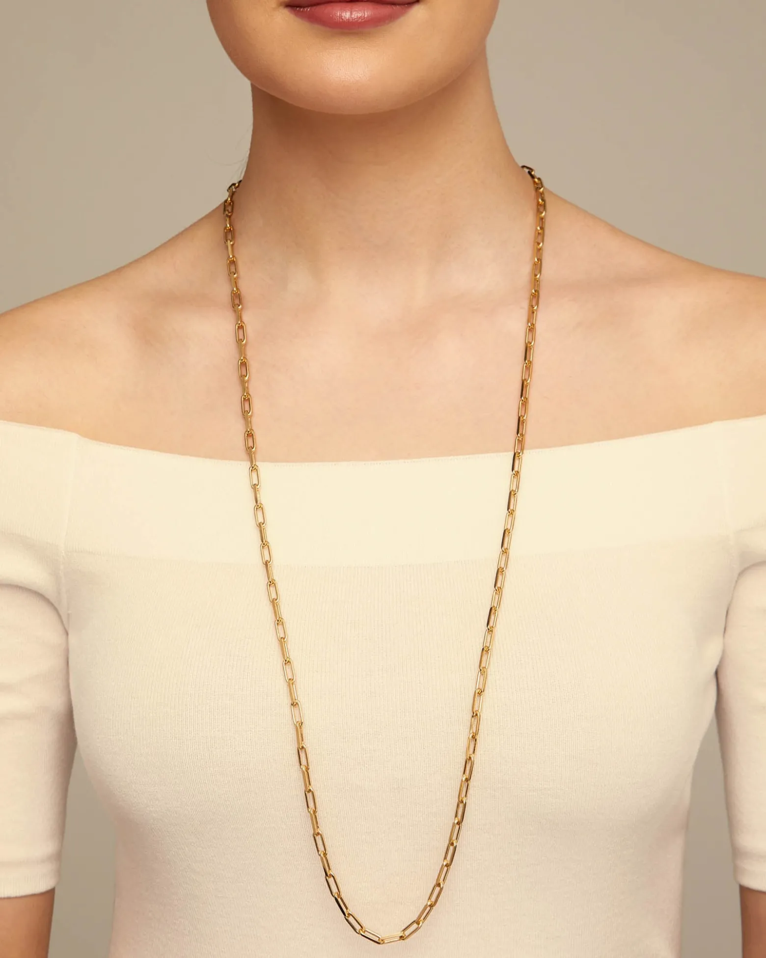 Long link chain charm necklace
