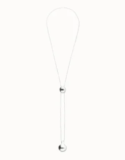 Long necklace with an adjustable chain and two weights