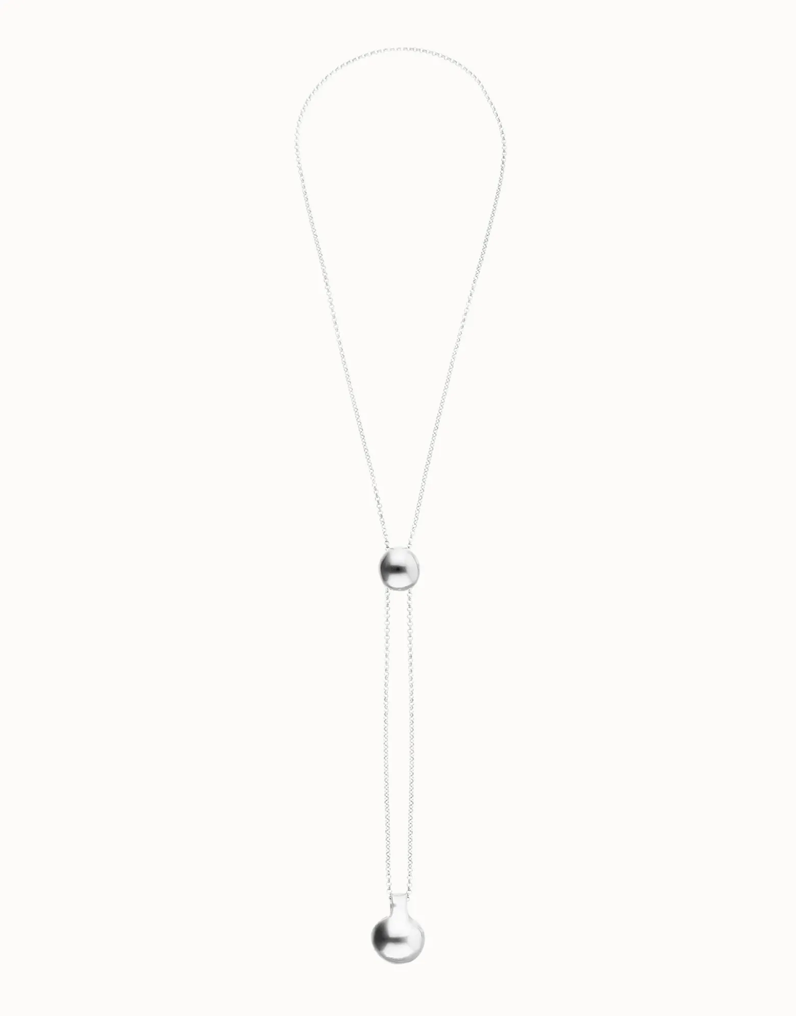 Long necklace with an adjustable chain and two weights