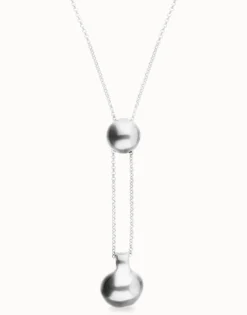 Long necklace with an adjustable chain and two weights