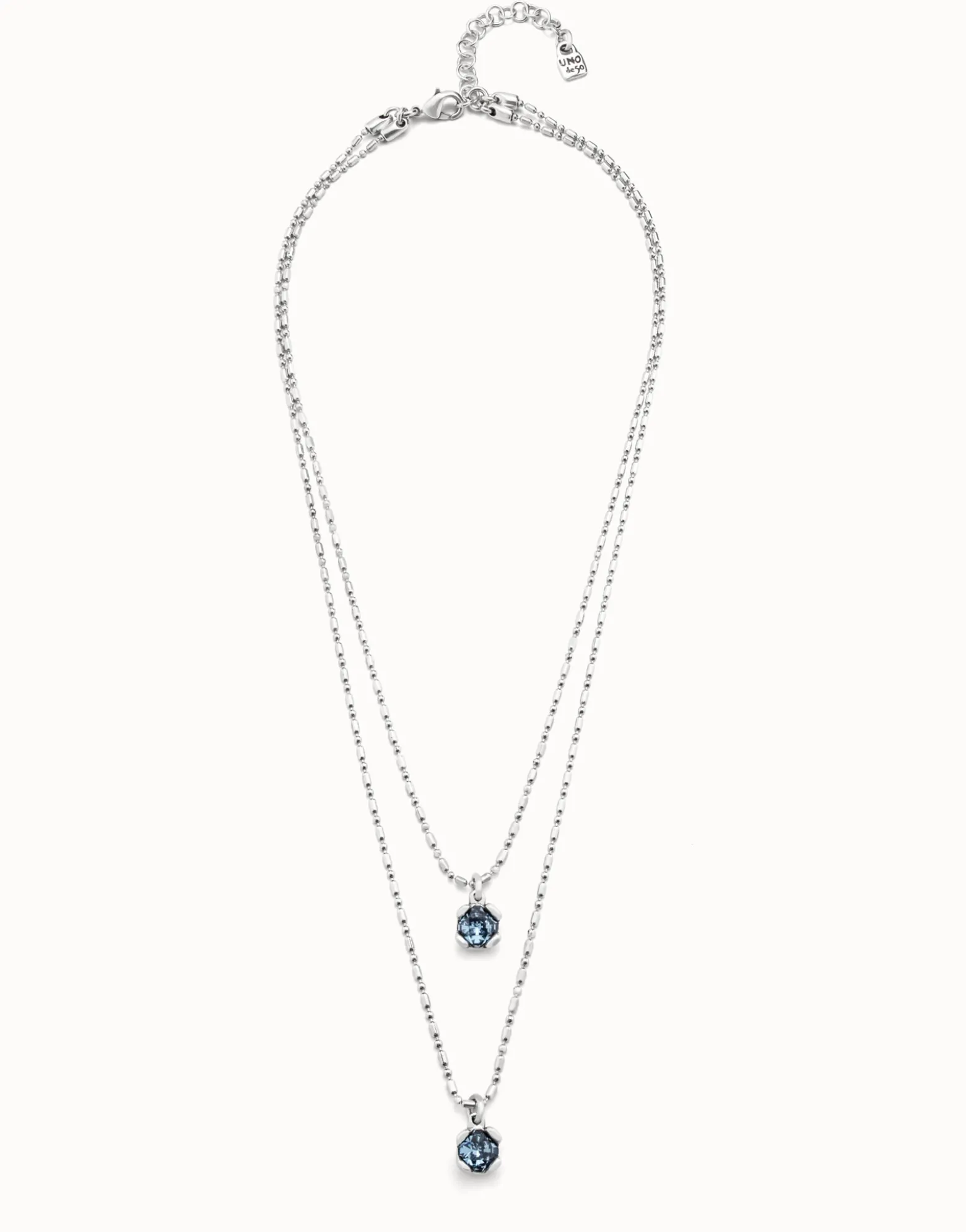 Long pendant chain necklace with crystals