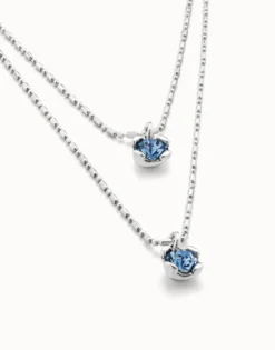 Long pendant chain necklace with crystals