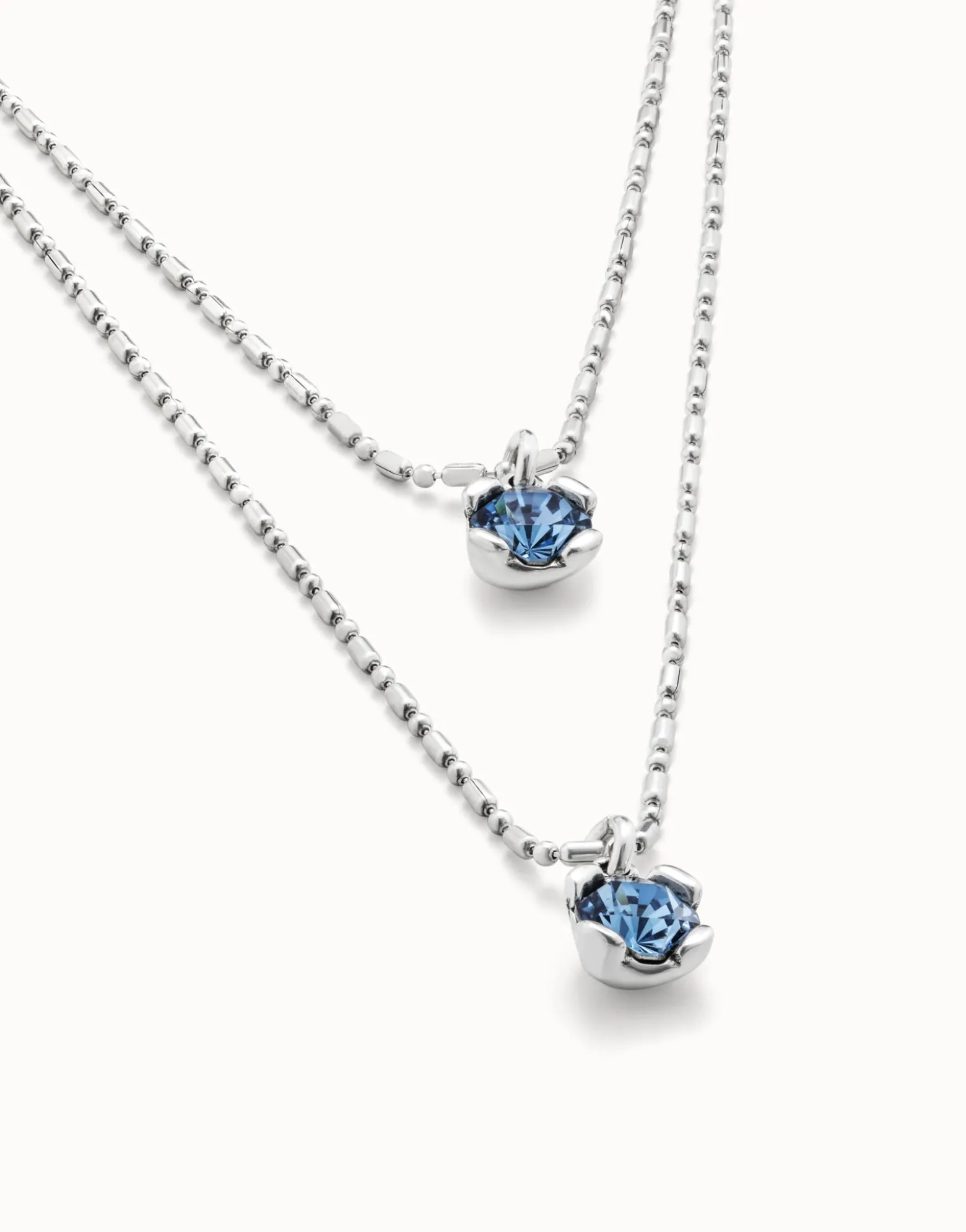 Long pendant chain necklace with crystals
