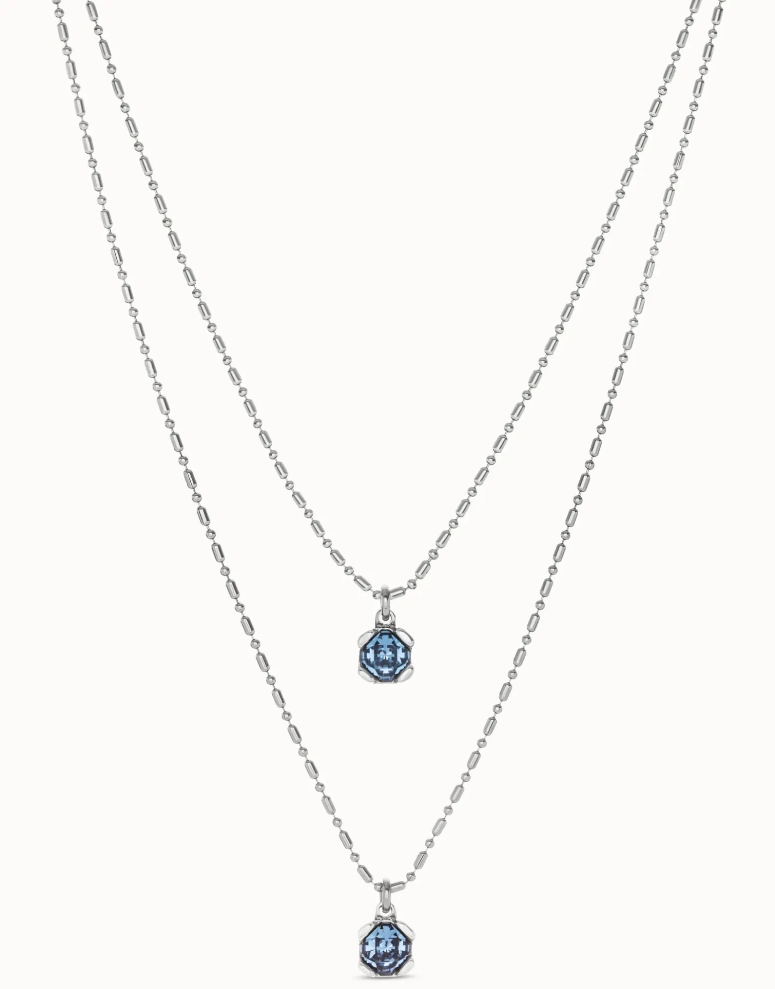 Long pendant chain necklace with crystals