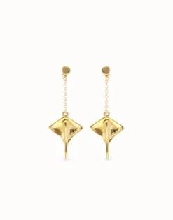 Manta ray-shaped drop earrings