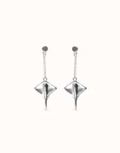 Manta ray-shaped drop earrings